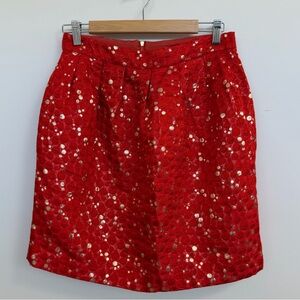 Gorgeous Red And Gold A-Line/ bubble Skirt with pockets